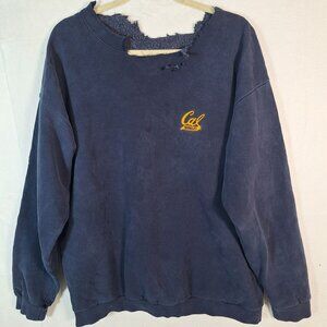 California Berkley Thrashed Distressed Blue Sweatshirt